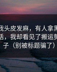 这事让我头皮发麻，有人拿黑料不打烊当笑话，我却看见了搬运剪辑的影子（别被标题骗了）